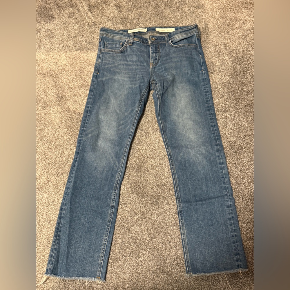 Pilcro and the Letterpress Straight Leg Jeans in Denim Blue